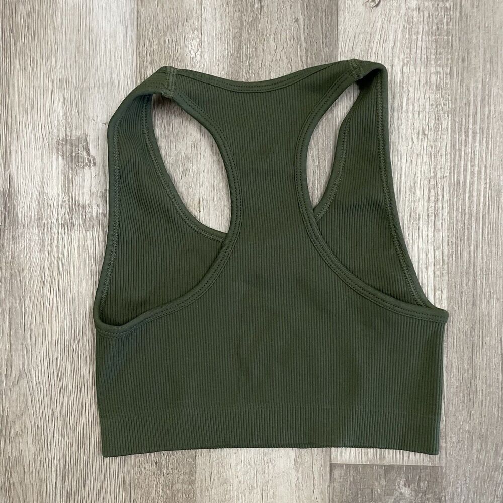 Set Womens S Green Ribbed Racerback Bra Sculptflex - Picture 2 of 3